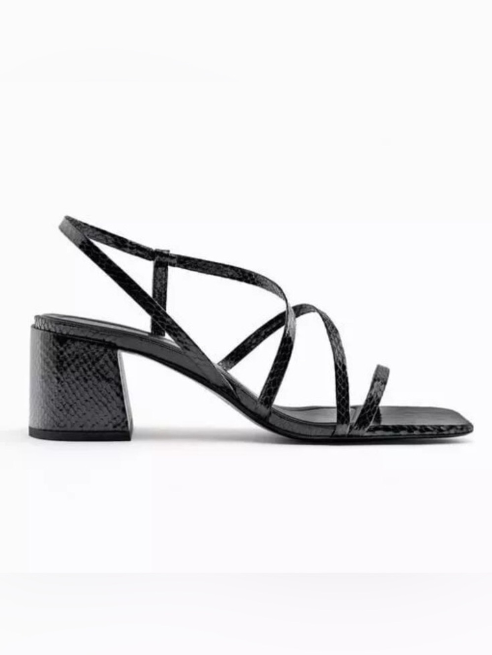 NWT Zara Strappy Sandal with Block Heel